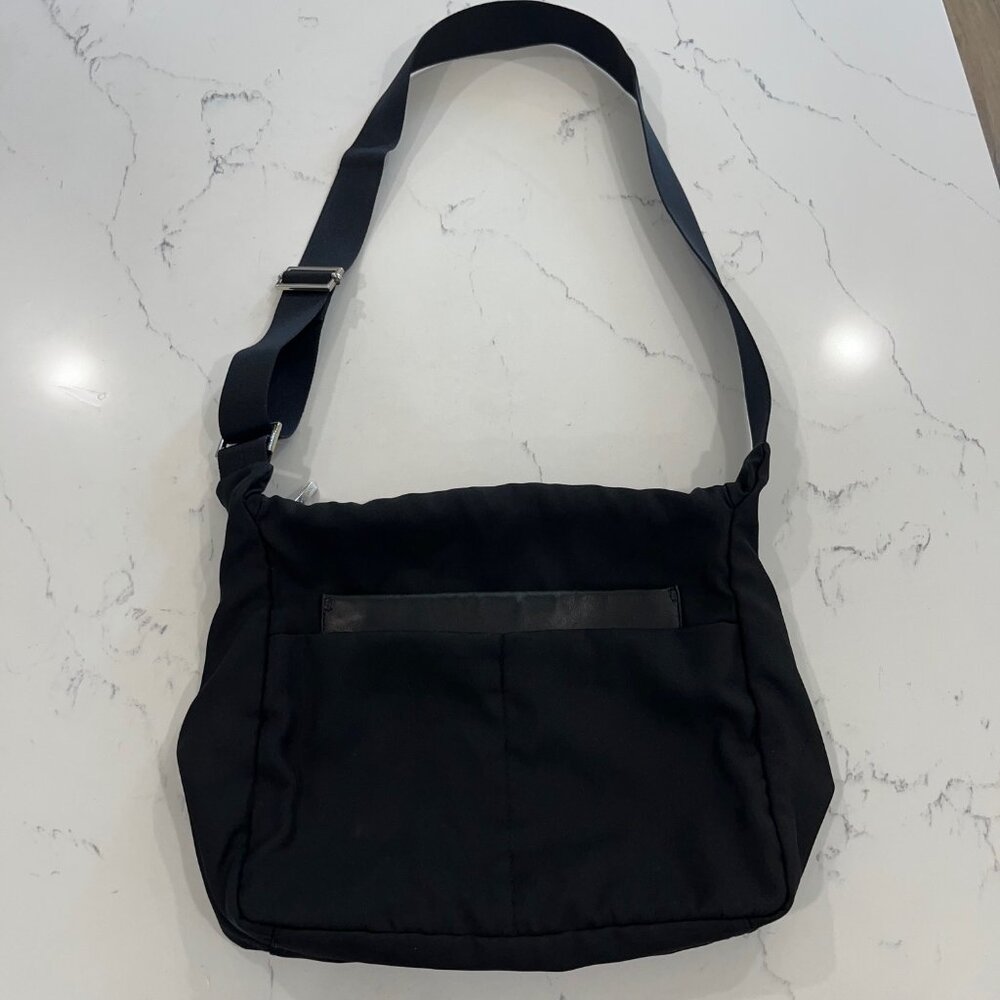 LAMARTHE Made in Italy boho multifunctional purse black fabric and leather